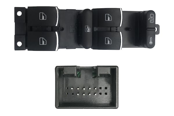 Blocco Comandi Alzacristalli Porta Sinistra per Volkswagen Golf 1997-2003 Cromo