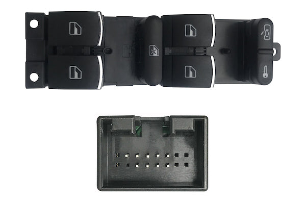 Comandi Alzacristalli Porta Sinistra per Volkswagen Passat 2000-2005 Cromo