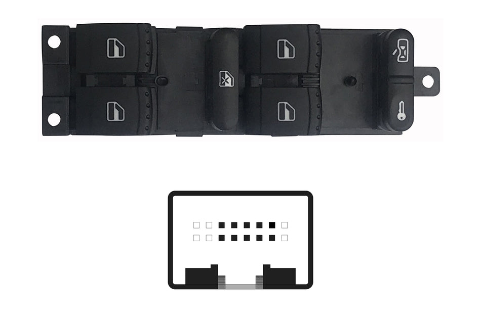 Blocco Comandi Alzacristalli Porta Anteriore Sinistra Skoda Octavia 1996-2005