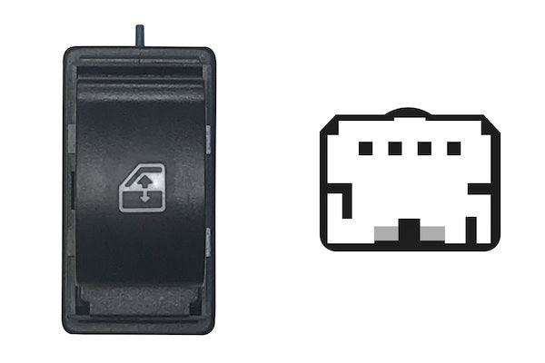 Interruttore Alzacristallo Porta Anteriore Destra 4 Pin per Fiat Doblo Dal 2009