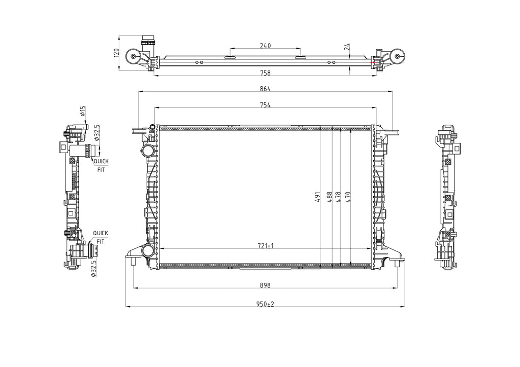 Radiatore Per Audi A4 (b9) (AD026R005)