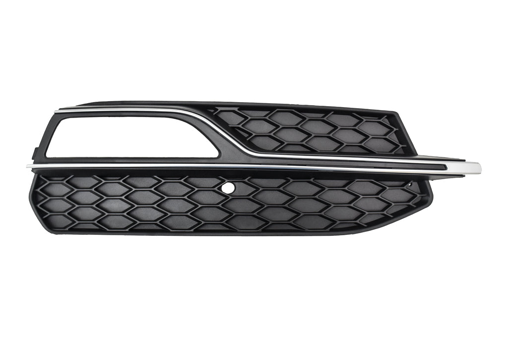 Griglia Destra Paraurti Anteriore-Nera-Con Sede Fendi-Con Modanatura Argento-Chiusa Mod. S-Line Per Audi A3 3/5 Porte (8v1/8va) (AD3242103)