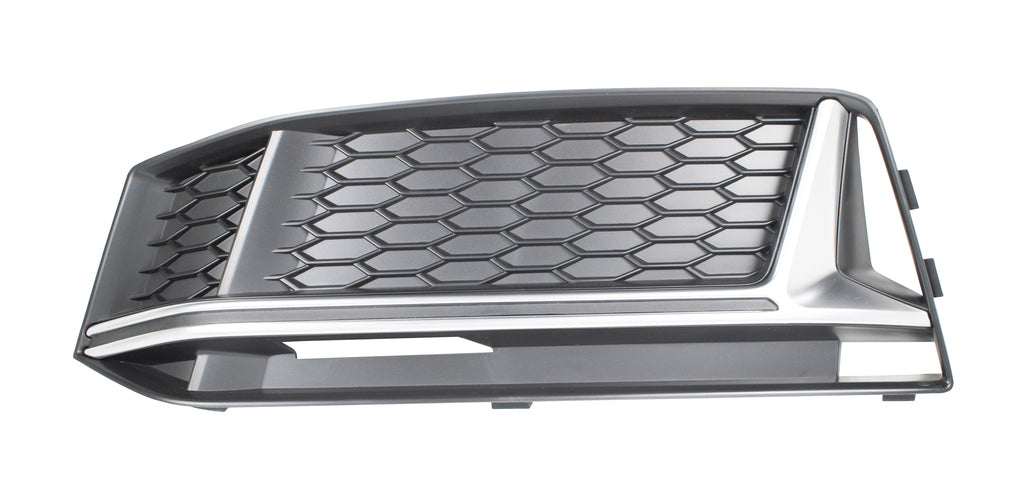 Griglia Sinistra Paraurti Anteriore-Nera-Con Modanatura Argento Per Audi A4 (b9) S-Line (AD4002104)