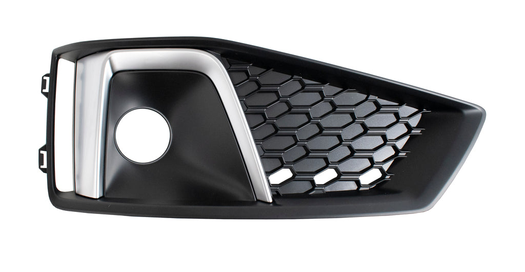 Griglia Sinistra Paraurti Anteriore-Nera-Con Sede Fendi-Con Modanatura Argento Per Audi A4 (b9) S-Line (AD4042134)