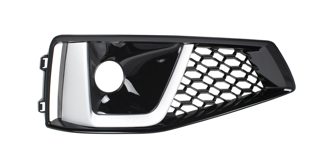 Griglia Destra Paraurti Anteriore-Nera-Con Sede Fendi-Con Modanatura Cromata Per Audi A4 (b9) S-Line (AD4042145)