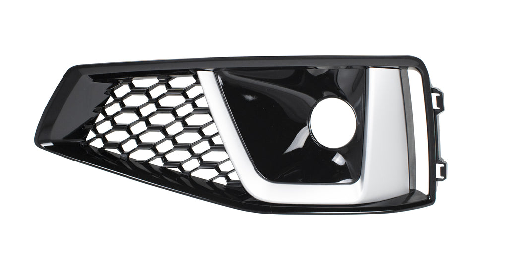 Griglia Sinistra Paraurti Anteriore-Nera-Con Sede Fendi-Con Modanatura Cromata Per Audi A4 (b9) S-Line (AD4042146)