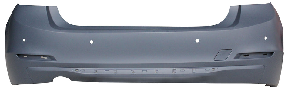 Paraurti Posteriore-Con Primer-Con Scarico Singolo A Sinistra-Con Fori Pdc+supporti Mod. Modern-Luxury Mod. Sport 316-318-320-4 Porte Per Bmw 3 Series - F30/f31 (BM0281081)