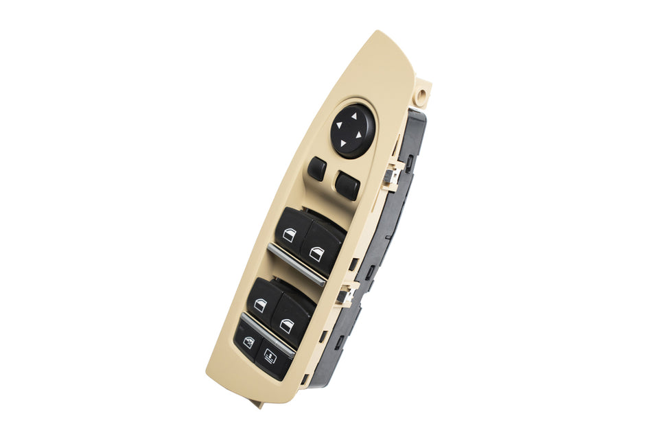 Pulsantiera Alzacristallo Porta Anteriore Sinistra-Beige-4 Interruttori-6 Pins Per Bmw 7 Series - F01/f02 (BM101WS14)