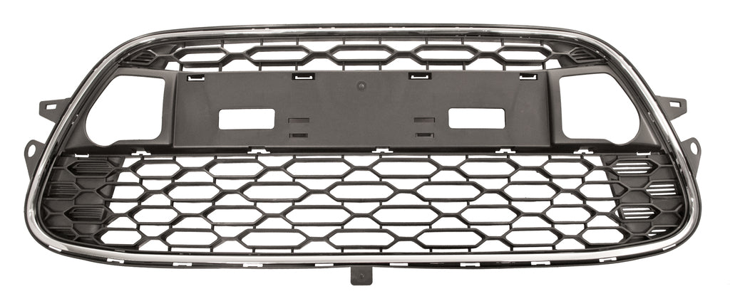 Griglia Paraurti Anteriore-Centrale-Nera-Con Modanatura Cromata Per Citroen C3 (CI3242130)