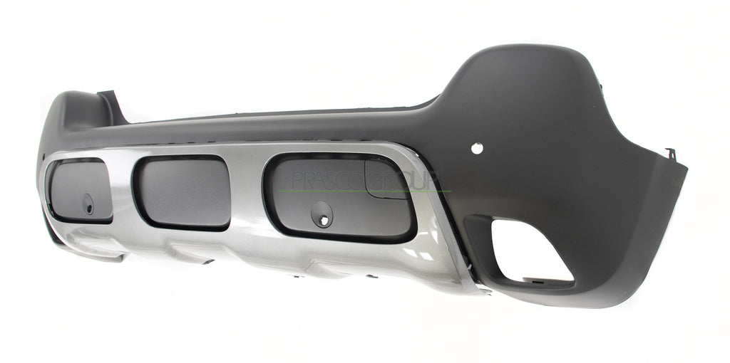 Paraurti Posteriore-Nero-Goffrato-Con Modanatura-Con Fori Pdc+supporti E Tracce Park Assist Per Citroen C3 Aircross (CI3301071)