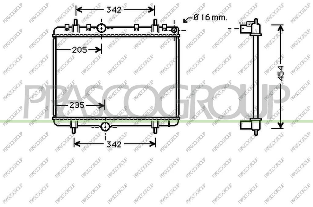 Radiatore Per Citroen C4 dal 2008 al 2010 (CI425R005)