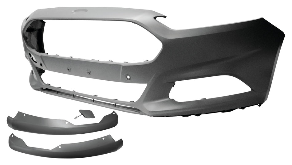 Paraurti Anteriore-Con Primer-Con Tappo Copri Gancio-Con Fori Pdc+supporti-Con Tracce Park Assist E Lavafari-Con Spoiler-(destro+sinistro) Per Ford Mondeo (FD1141011)