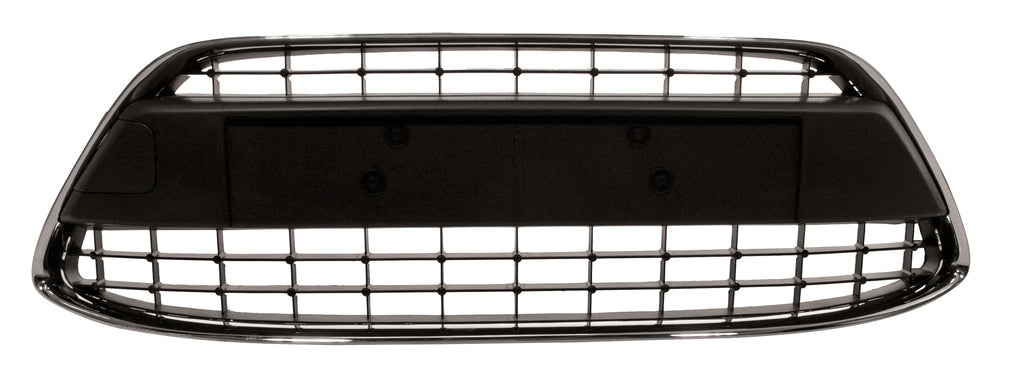 Griglia Paraurti Anteriore-Centrale-Nera-Con Cornice Con Tappo Copri Gancio-Cromata Traino Per Ford Fiesta Mk Vi (FD3442130)