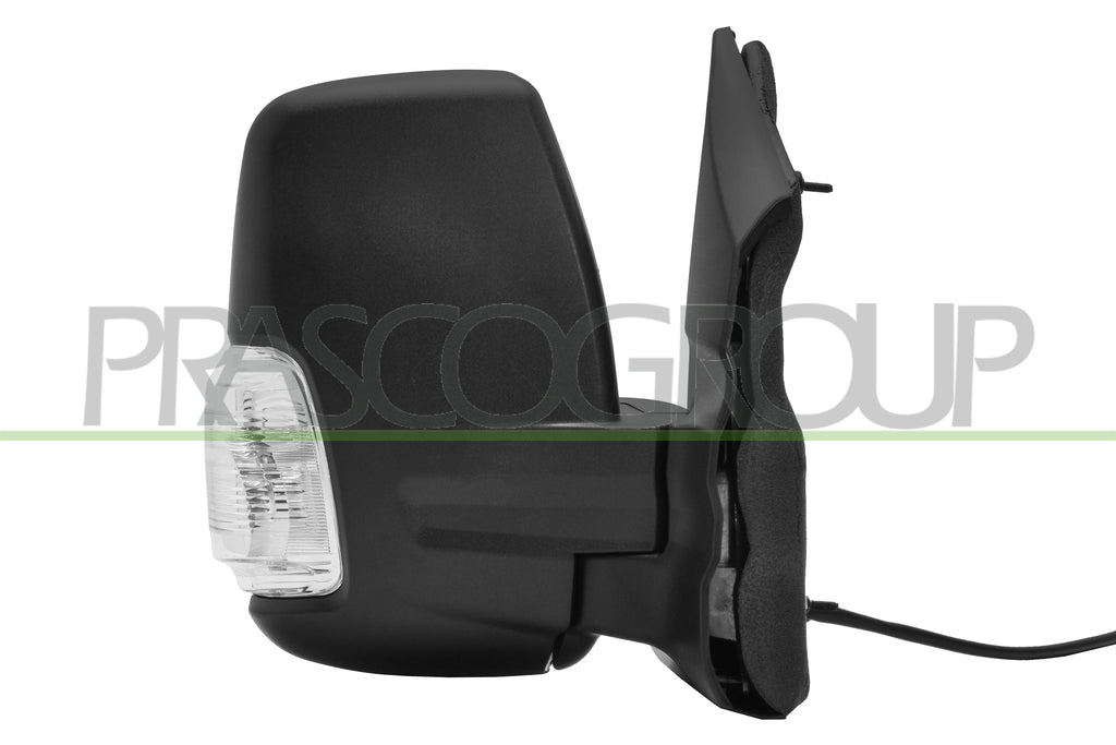 Specchietto Retrovisore Destro Manuale Nero con Fanale con Lampadina 5W Braccio Corto Convesso 2 Pins Per Ford Transit dal 2019 (FD9507003)