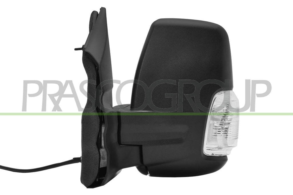 Specchietto Retrovisore Sinistro Elettrico Nero Termico con Fanale con Lampadina 5W Braccio Corto Convesso 6 Pins Per Ford Transit dal 2019 (FD9507304)