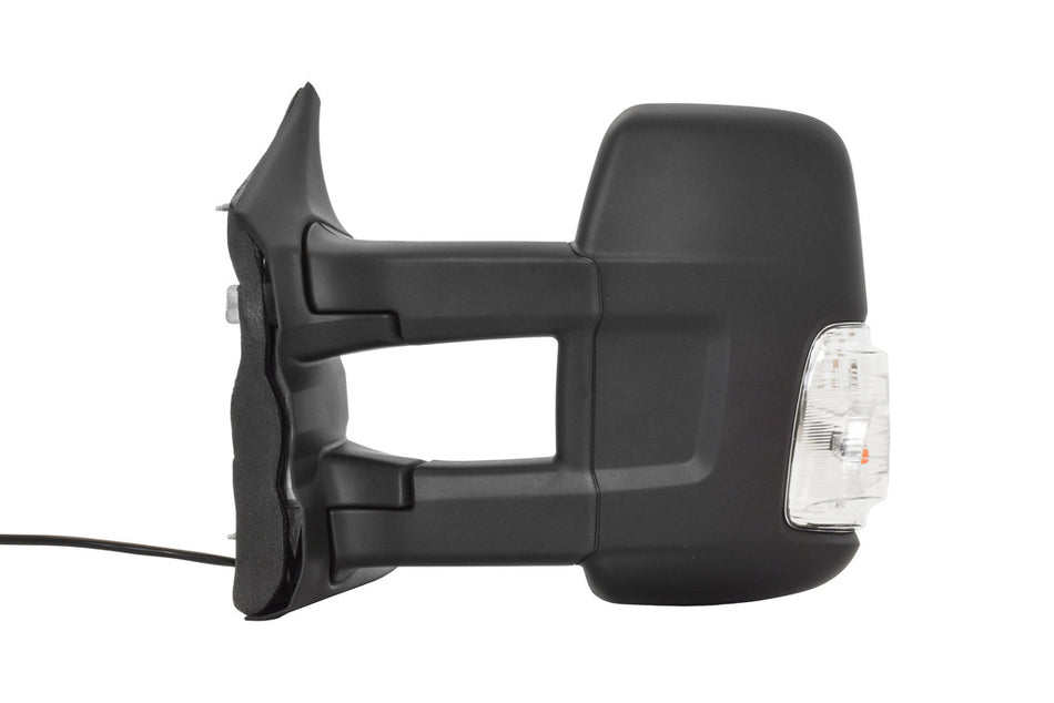 Retrovisore Sinistro-Elettrico-Nero-Termico-Con Fanale Lampadina 5w-Braccio Lungo-Convesso-6 Pins Per Ford Transit (FD9507364)