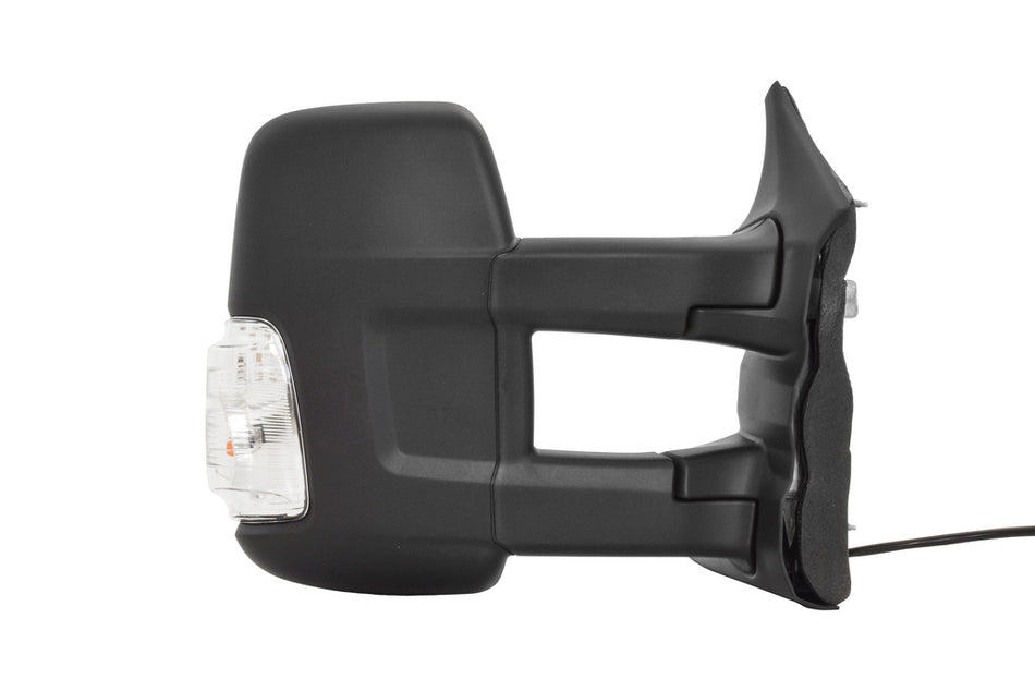 Retrovisore Destro-Elettrico-Nero-Termico-Con Fanale Lampadina 16w-Braccio Lungo-Convesso-6 Pins Per Ford Transit (FD9507373)