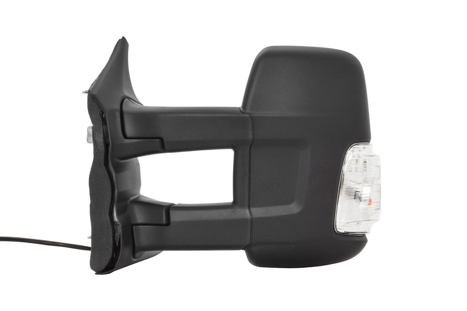 Retrovisore Sinistro-Elettrico-Nero-Termico-Con Fanale Lampadina 16w-Braccio Lungo-Convesso-6 Pins Per Ford Transit (FD9507374)