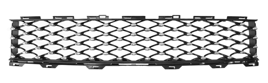 Griglia Paraurti Anteriore-Centrale-Nera-Con Modanature Cromate Mod. Lounge Per Fiat 500 (FT0322130)