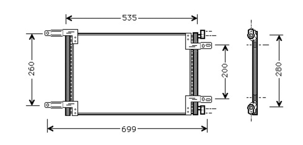Condensatore Per Fiat Doblo' dal 2005 al 2009 (FT909C001)