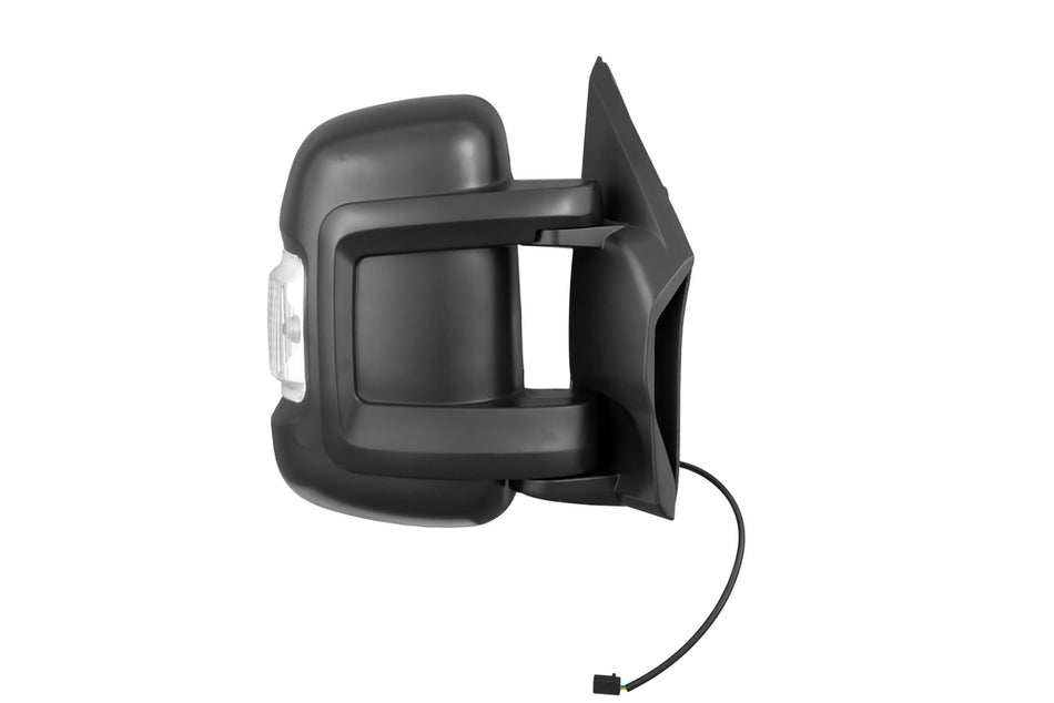 Retrovisore Destro-Manuale-Nero-Con Fanale-Convesso-Braccio Corto-Lampadina 16w Per Fiat Ducato (FT9307006)