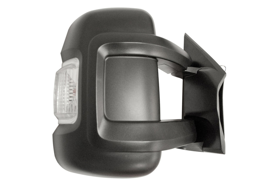 Retrovisore Destro-Manuale-Nero-Con Fanale Bianco-Convesso-Braccio Lungo-2 Pins Per Fiat Ducato (FT9307013)