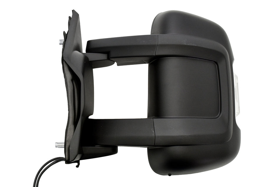 Retrovisore Sinistro-Manuale-Nero-Con Fanale Bianco-Con Sonda-Convesso-Braccio Medio-4 Pins Per Fiat Ducato (FT9307022)