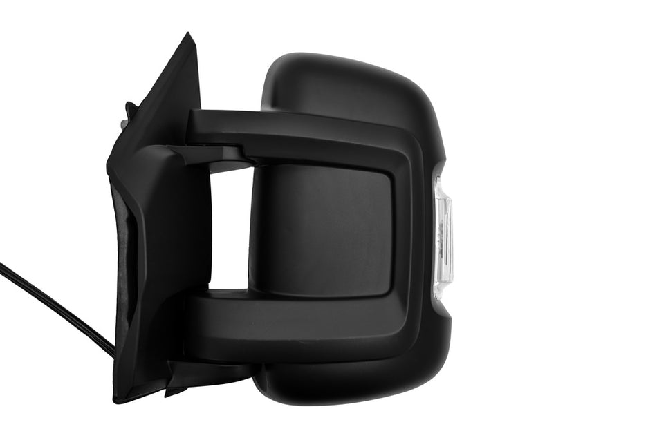 Retrovisore Sinistro-Elettrico-Nero-Termico-Chiudibile-Con Fanale-Lampadina 5w-Braccio Corto-Convesso-10 Pins Per Fiat Ducato (FT9307344)