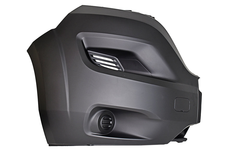 Cantonale Destro Paraurti Anteriore-Nero-Goffrato-Senza Sede Fendi-Con Tappo Coprigancio Per Fiat Ducato (FT9321105)