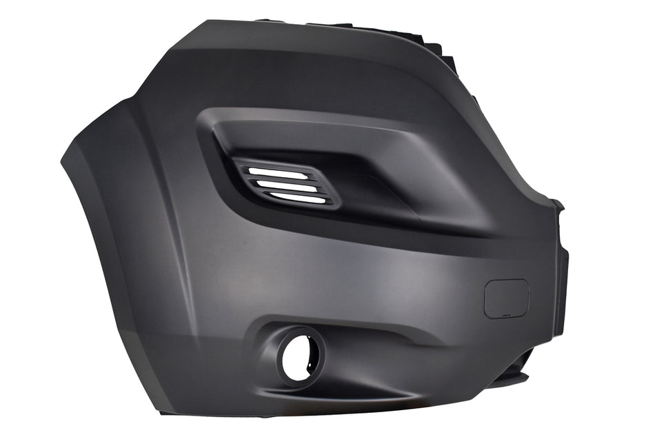 Cantonale Destro Paraurti Anteriore-Nero-Goffrato-Con Sede Fendi-Con Tappo Coprigancio Per Fiat Ducato (FT9321107)