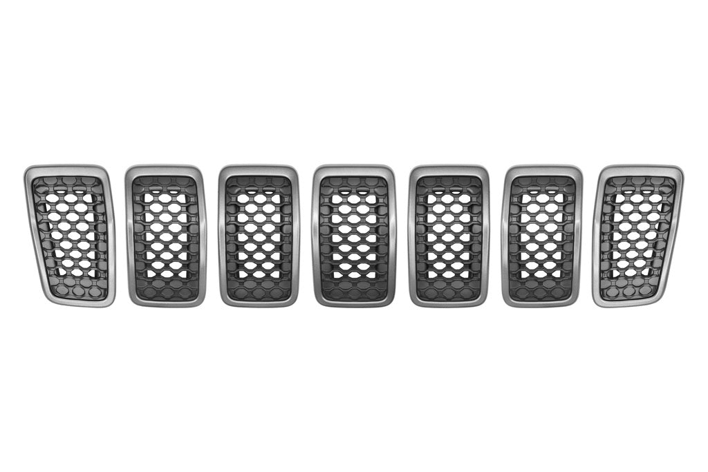 Kit Griglie Radiatore-Grigio Chiaro Antracite-(7 Pezzi) Mod. Night Eagle Per Jeep Cherokee (kl) (JE2022021)