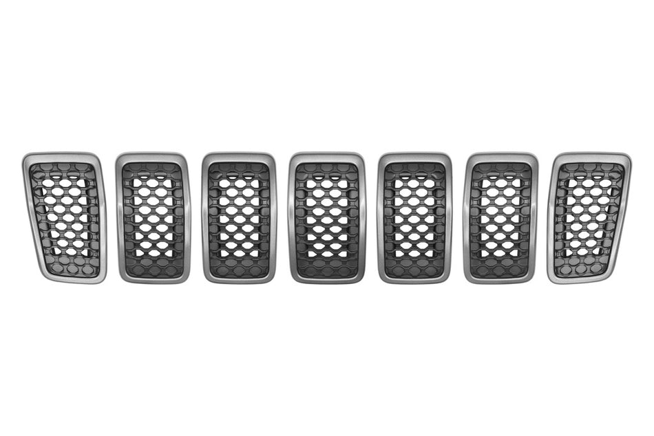 Kit Griglie Radiatore-Grigio Chiaro Antracite-(7 Pezzi) Mod. Night Eagle Per Jeep Cherokee (kl) (JE2022021)