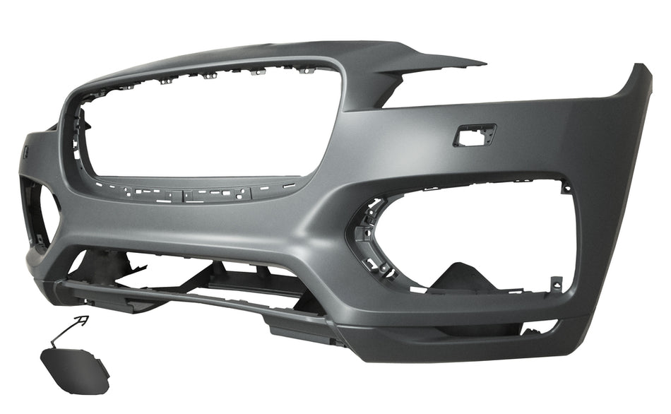Paraurti Anteriore-Con Primer-Con Fori Pdc+supporti-Con Fori Lavafari+tracce Park Assist Mod. R Mod. Sport/s Per Jaguar F-Pace (x761) (JG8001031)