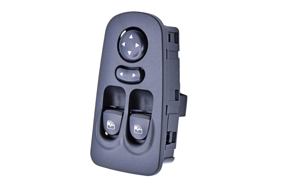 Pulsantiera Alzacristallo Porta Anteriore Sinistra-Nera-2 Interruttori-Con Funzione Regolazione Retrovisori-16 Pins Per Lancia Ypsilon (LA002WS04)