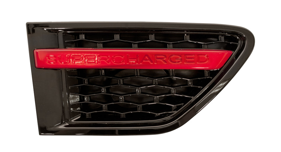 Griglia Parafango Anteriore Destro-Nera-Rossa Mod. Autobiography Design Exclusive Per Land Rover Range Rover - Sport - L320 (LR8021437)