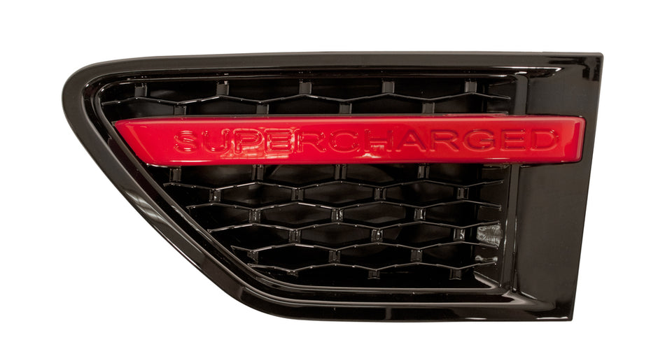 Griglia Parafango Anteriore Sinistro-Nera-Rossa Mod. Autobiography Design Exclusive Per Land Rover Range Rover - Sport - L320 (LR8021438)