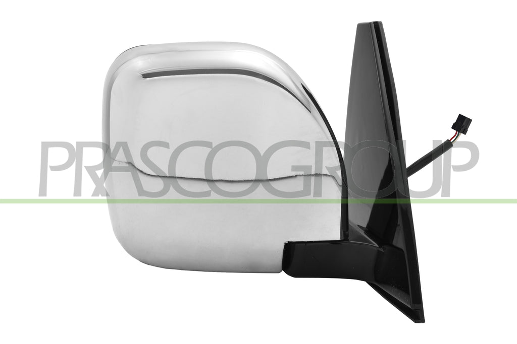 Specchietto Retrovisore Destro Elettrico Nero Convesso con Calotta Cromata Per Mitsubishi Pajero dal 2001 al 2002 (MB1597105)
