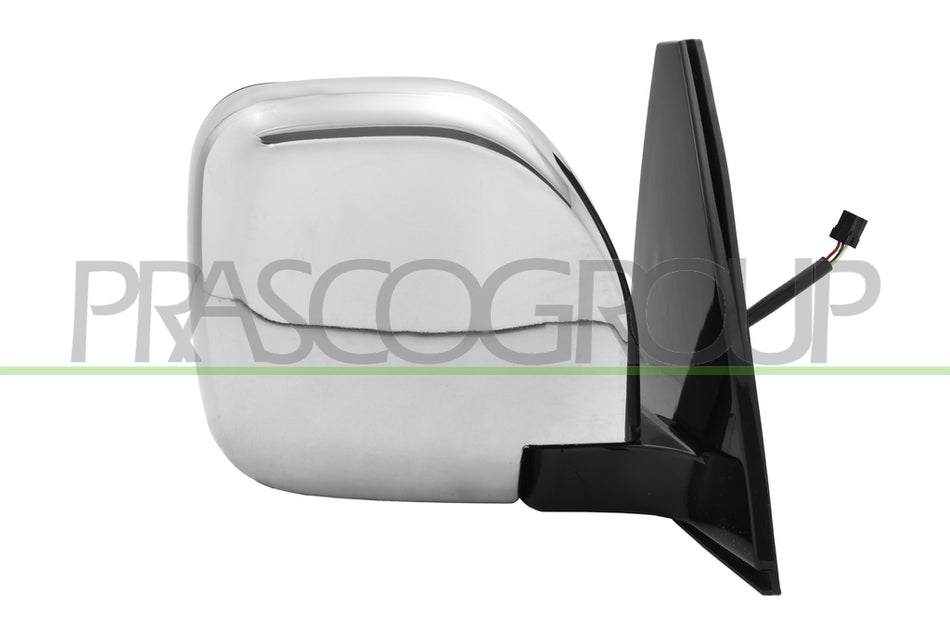 Specchietto Retrovisore Destro Elettrico Nero Convesso con Calotta Cromata Per Mitsubishi Pajero dal 2001 al 2002 (MB1597105)