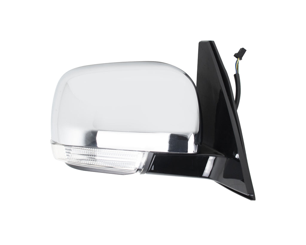 Retrovisore Destro-Elettrico-Nero-Con Fanale-Convesso-Con Calotta Cromata-5 Pins Per Mitsubishi Pajero (MB1627105)