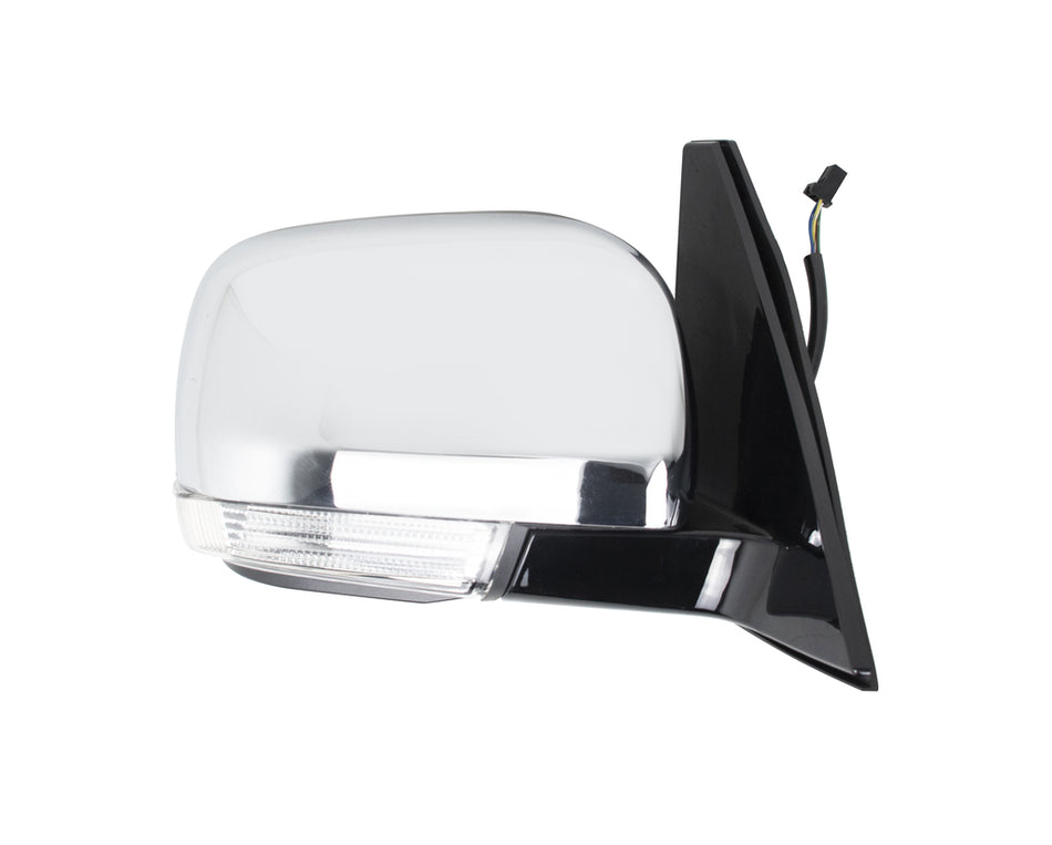 Retrovisore Destro-Elettrico-Nero-Con Fanale-Convesso-Con Calotta Cromata-5 Pins Per Mitsubishi Pajero (MB1627105)