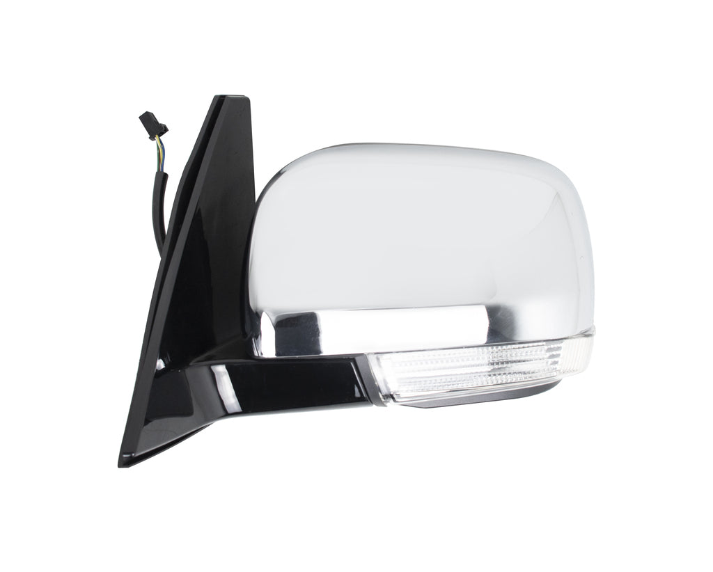 Retrovisore Sinistro-Elettrico-Nero-Con Fanale-Convesso-Con Calotta Cromata-5 Pins Per Mitsubishi Pajero (MB1627106)