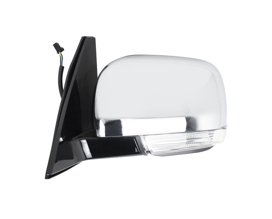Retrovisore Sinistro-Elettrico-Nero-Con Fanale-Convesso-Con Calotta Cromata-5 Pins Per Mitsubishi Pajero (MB1627106)