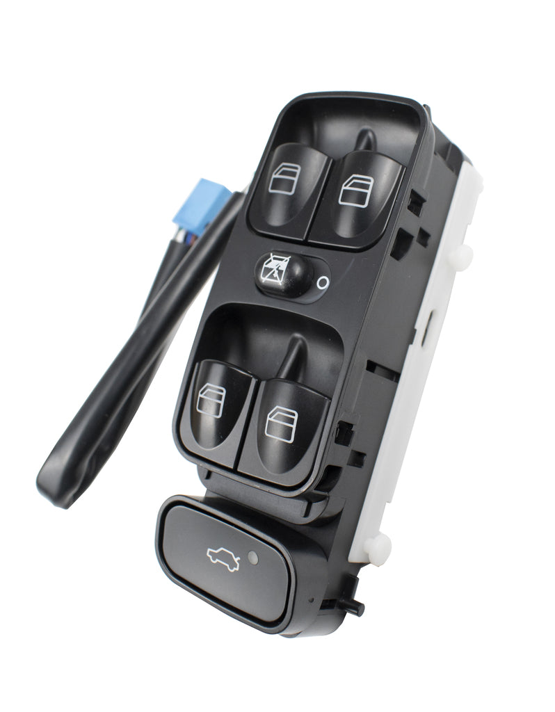 Pulsantiera Alzacristallo Porta Anteriore Sinistra-Nera-4 Interruttori-Con Cablaggio-9 Pins Per Mercedes C Class (w203) (ME027WS04)