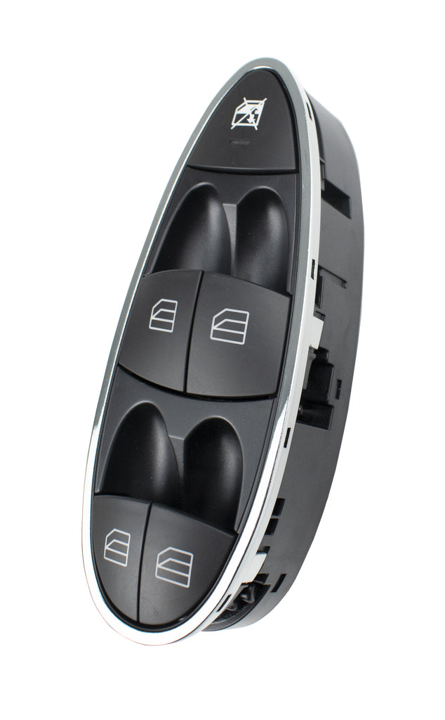 Pulsantiera Alzacristallo Porta Anteriore Sinistra-Nera-Con Bordo Cromato-4 Interruttori-3 Pins Per Mercedes E Class (w211/s211) (ME039WS14)