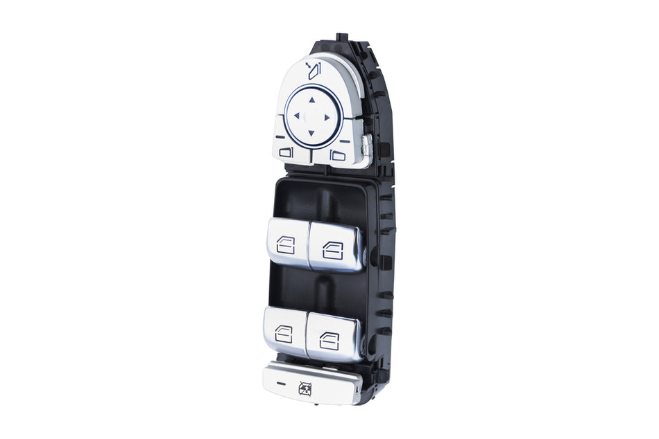 Pulsantiera Alzacristallo Porta Anteriore Sinistra-Nera-4 Interruttori-Senza Funzione Chiusura Retrovisori-18 Pins Per Mercedes C Class (w205/s205) (ME442WS04)