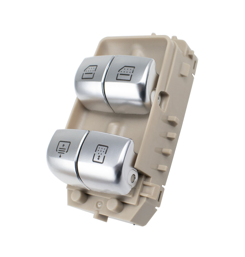 Pulsantiera Alzacristallo Porta Anteriore Destra-Beige-2 Interruttori-Con Funzione Parasole Posteriore-3 Pins Per Mercedes S Class (w222) (ME529WS23)
