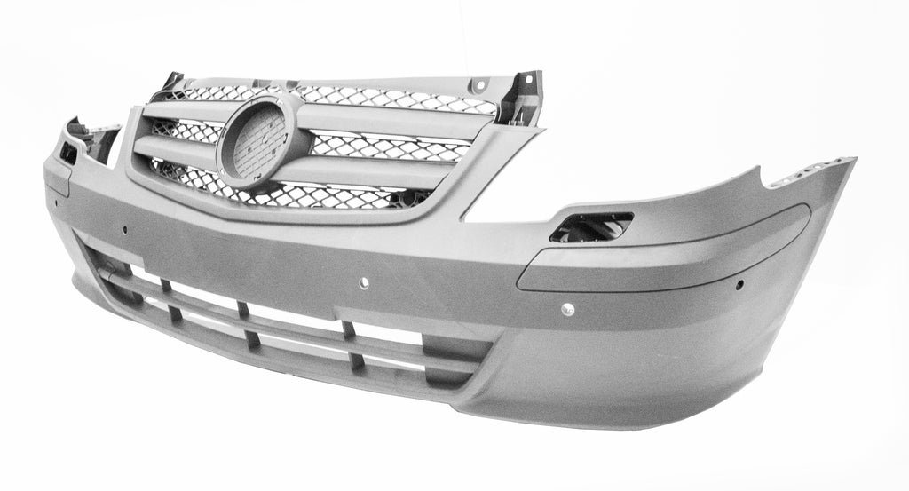 Paraurti Anteriore-Nero-Goffrato-Con Griglia Radiatore-Con Fori Lavafari-Con Fori Pdc+supporti Mod. Vito Per Mercedes V Class - Vito (w639) (ME9101042)