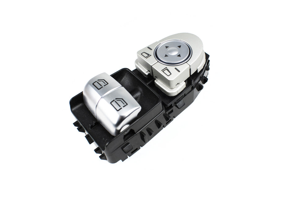 Pulsantiera Alzacristallo Porta Anteriore Sinistra-Argento/bianca-2 Interruttori-Senza Funzione Chiusura Retrovisori-3 Pins Per Mercedes Vito (w447) (ME912WS04)