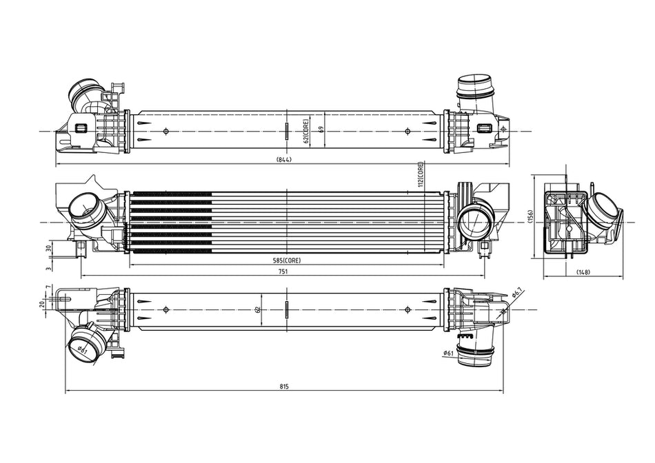 Intercooler Per Mini Mini (bmw) F56/f55/f57 (MN312N001)