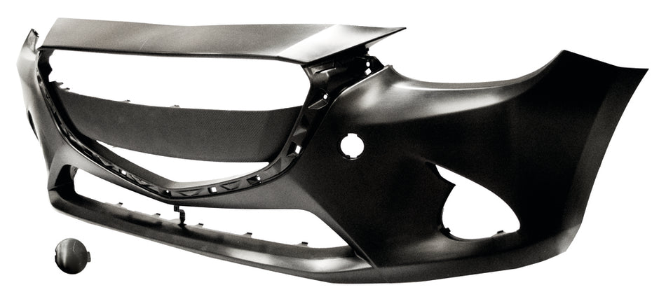 Paraurti Anteriore-Nero-Liscio Da Primerizzare-Con Tappo Coprigancio Per Mazda 2 (dj) (MZ3101001)